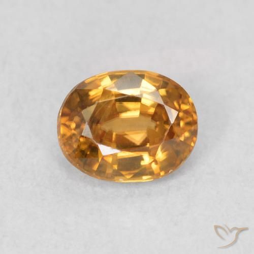 0.64ct Naturel Doré brunâtre Zircon, ovale, VVS-VS
