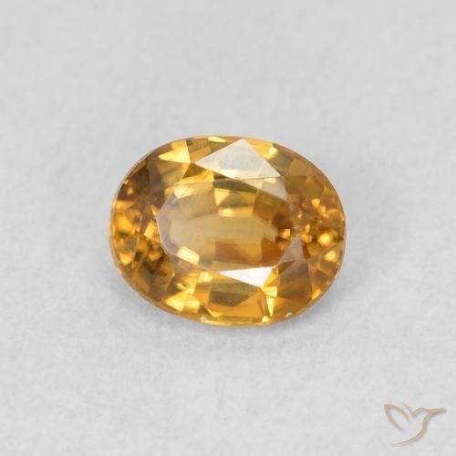 Zircon Doré brunâtre naturelle ovale, 0.64 ct, VVS-VS