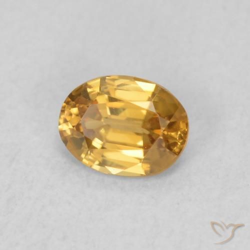 Zircon Brun doré naturelle ovale, 0.57 ct, VVS