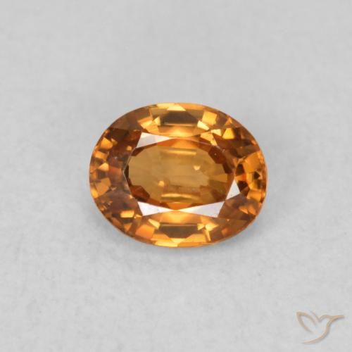 0.61ct Naturel Orange moyen Zircon, ovale, VVS