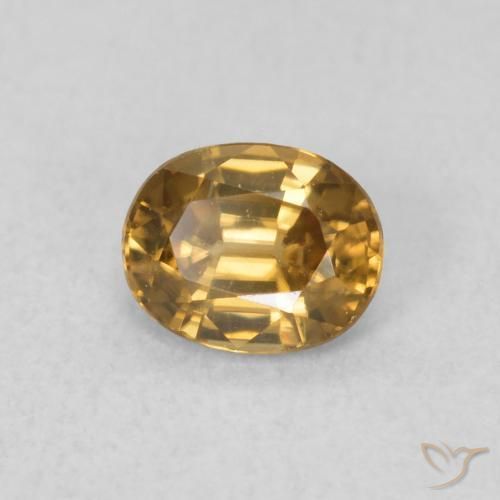 Zircon Brun doré naturelle ovale, 0.64 ct, VVS