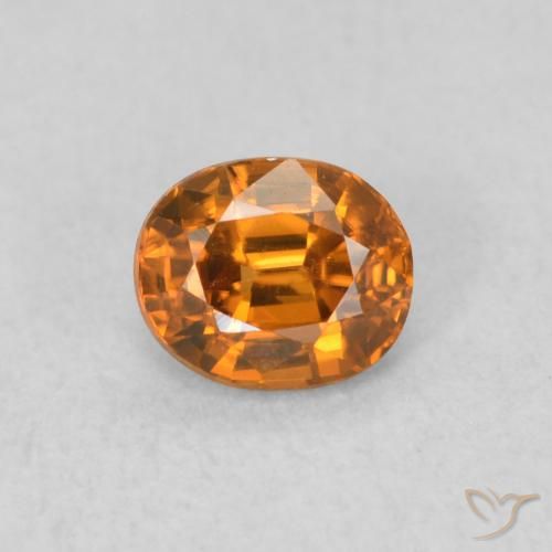 0.64ct Naturel Orange moyen Zircon, ovale, VVS