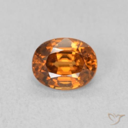 0.67ct Naturel Orange foncé Zircon, ovale, VVS