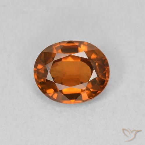 0.82ct Naturel Orange moyen Zircon, ovale, VVS