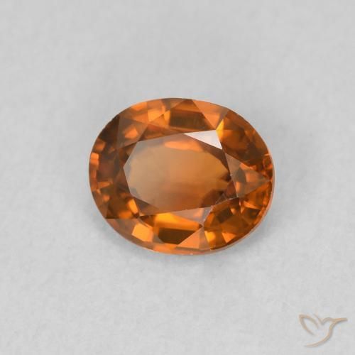 Zircon Orange moyen naturelle ovale, 0.82 ct, VVS