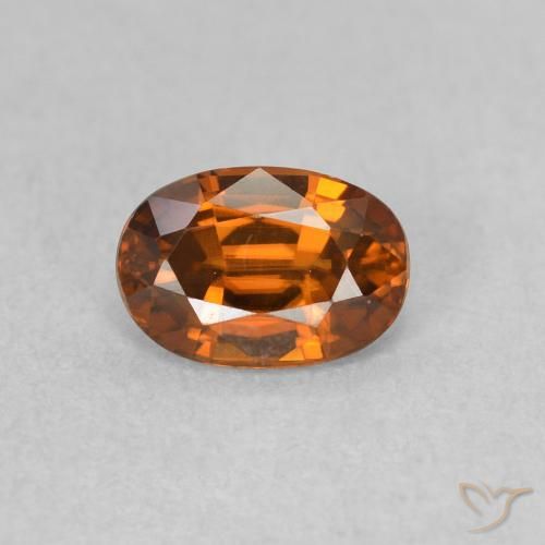 0.80ct Naturel Orange moyen Zircon, ovale, VVS