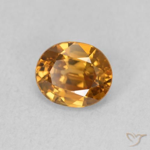 Zircon Orange moyen naturelle ovale, 1.02 ct, VVS
