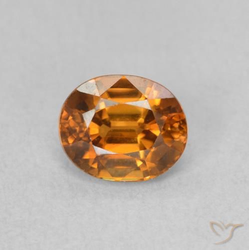 1.10ct Naturel Orange moyen Zircon, ovale, VVS