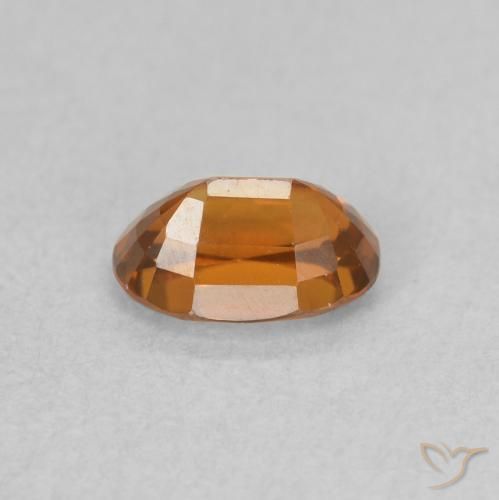 Zircon Orange feu naturelle ovale, 0.85 ct, VVS