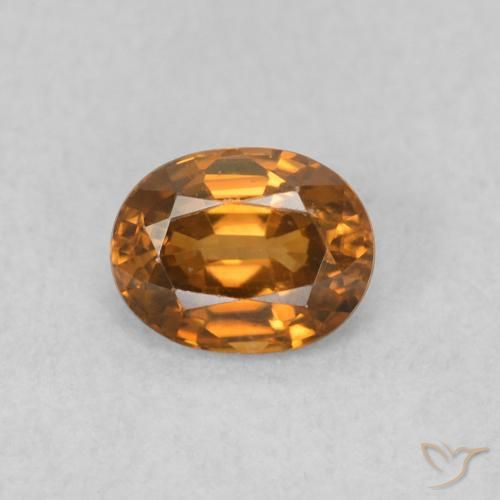 0.59ct Naturel Orange brun Zircon, ovale, VVS-VS