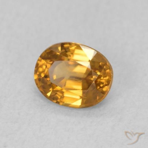 Zircon Brun doré naturelle ovale, 0.66 ct, VVS-VS