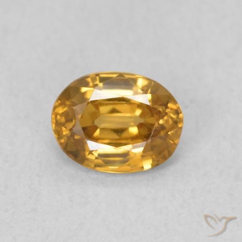 0.57ct Naturel Orange doré Zircon, ovale, VVS-VS