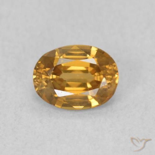 0.62ct Naturel Orange doré Zircon, ovale, VVS