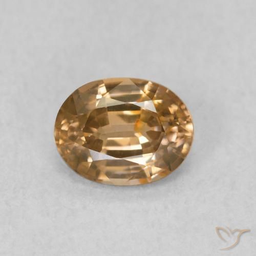 0.60ct Naturel Pêche doré Zircon, ovale, VVS