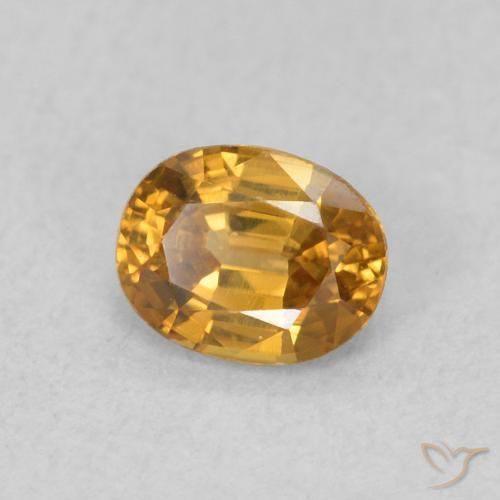 Zircon Brun doré naturelle ovale, 0.63 ct, VVS