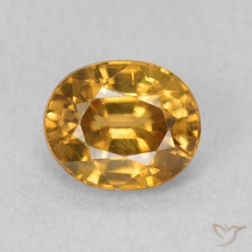 Zircon Doré naturelle ovale, 1.07 ct, VS