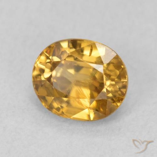 Zircon Doré naturelle ovale, 1.07 ct, VS