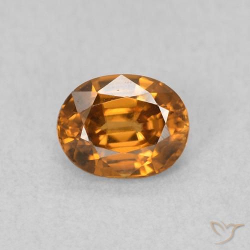 0.60ct Naturel Brun doré Zircon, ovale, VVS, Photo A