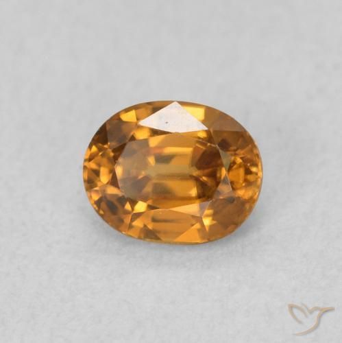 Zircon Brun doré naturelle ovale, 0.60 ct, VVS