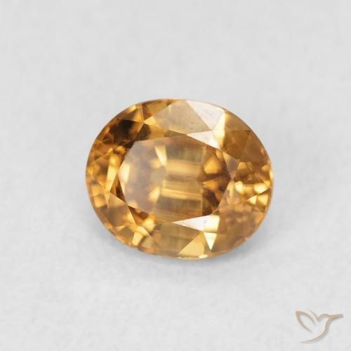 Zircon Orange moyen naturelle ovale, 0.96 ct, VVS