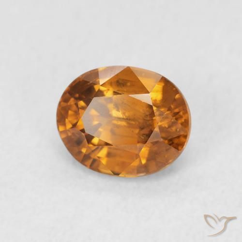 Zircon Orange moyen naturelle ovale, 1.12 ct, VS