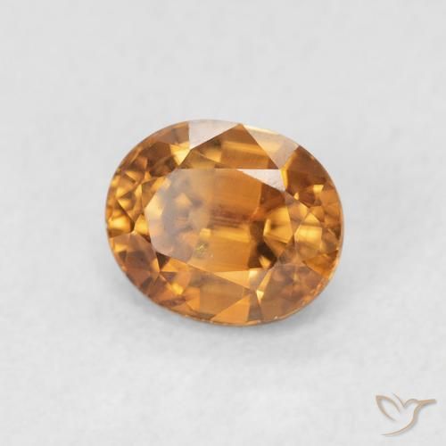 Zircon Orange brun naturelle ovale, 1.05 ct, VS