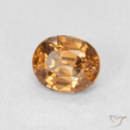 Zircon Orange rouille naturelle ovale, 1.11 ct, VS
