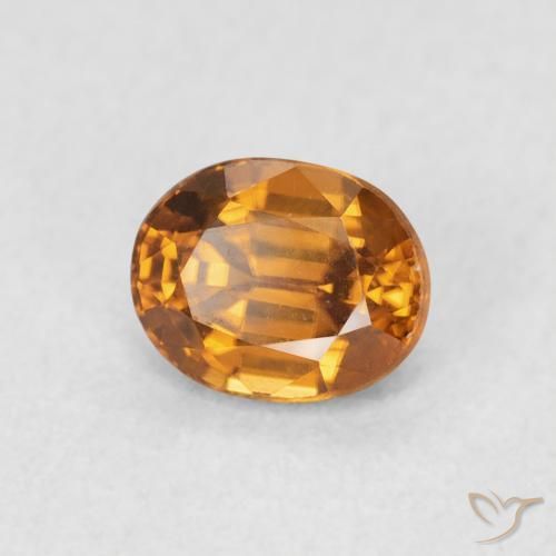 Zircon Orange moyen naturelle ovale, 1.02 ct, VVS-VS