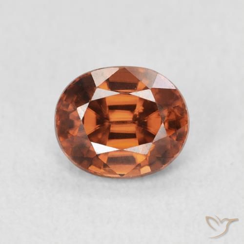 1.17ct Naturel Orange foncé Zircon, ovale, VVS-VS