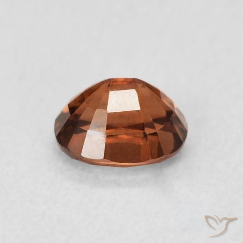 Zircon Orange foncé naturelle ovale, 1.17 ct, VVS-VS