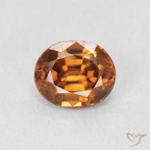 1.07ct Naturel Orange moyen Zircon, ovale, VVS-VS