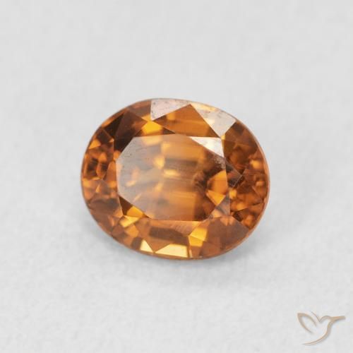 Zircon Orange moyen naturelle ovale, 1.07 ct, VVS-VS