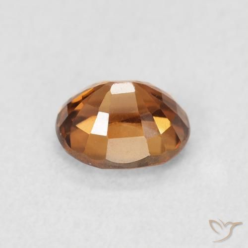 Zircon Orange moyen naturelle ovale, 1.07 ct, VVS-VS