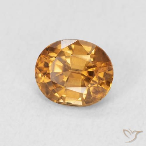 Zircon Orange moyen naturelle ovale, 1.06 ct, VS