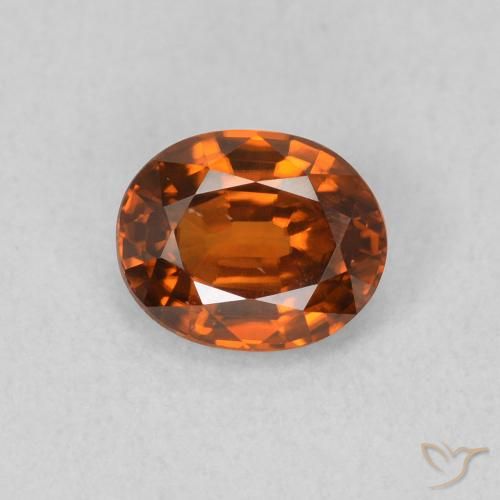 0.95ct Naturel Orange moyen Zircon, ovale, VVS-VS