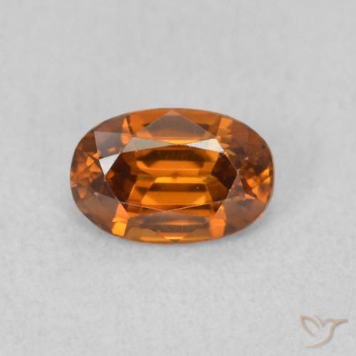 0.77ct Naturel Orange foncé Zircon, ovale, VVS-VS