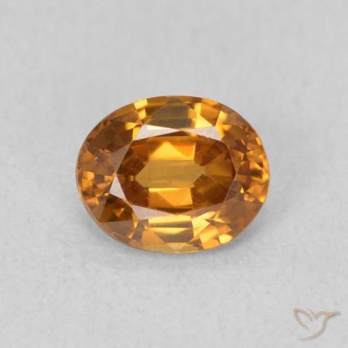 0.93ct Naturel Orange moyen Zircon, ovale, VVS-VS