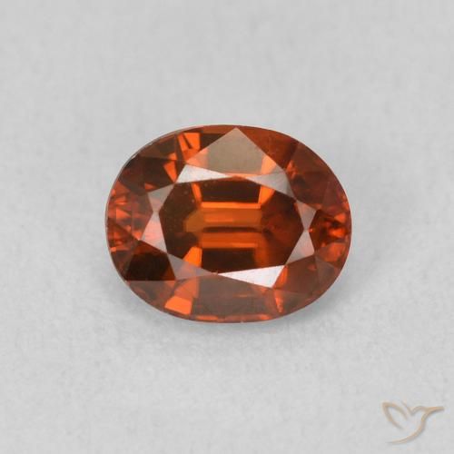 0.99ct Naturel Orange foncé Zircon, ovale, VVS-VS