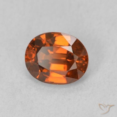 Zircon Orange foncé naturelle ovale, 0.99 ct, VVS-VS