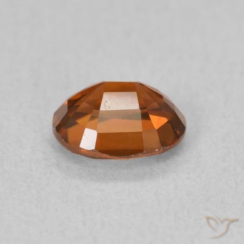 Zircon Orange foncé naturelle ovale, 0.99 ct, VVS-VS