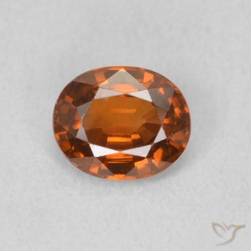0.90ct Naturel Orange feu Zircon, ovale, VVS-VS