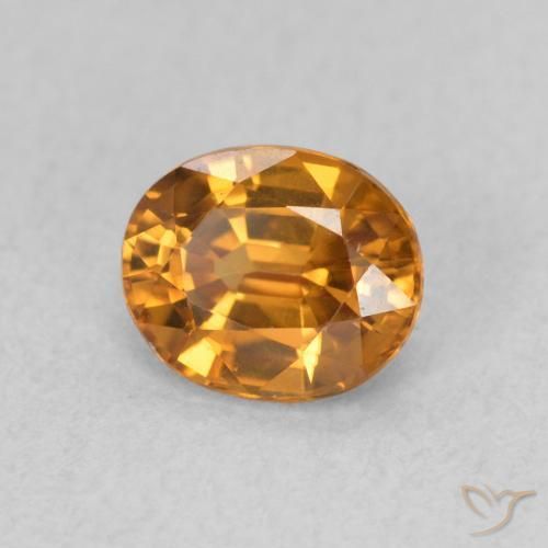 Zircon Orange terreux naturelle ovale, 1.06 ct, VVS-VS