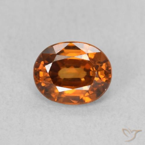 0.99ct Naturel Orange terreux Zircon, ovale, VVS-VS