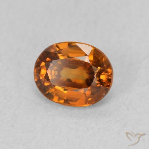 Zircon Orange terreux naturelle ovale, 0.99 ct, VVS-VS