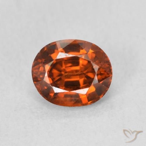 1.15ct Naturel Orange rougeâtre Zircon, ovale, VVS-VS