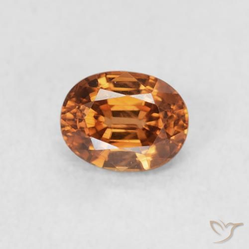 0.63ct Naturel Orange foncé Zircon, ovale, VVS