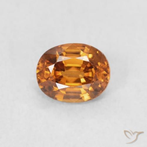 0.66ct Naturel Orange moyen Zircon, ovale, VVS