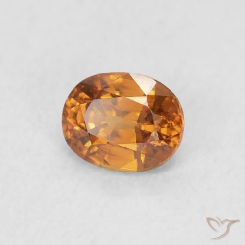 Zircon Orange moyen naturelle ovale, 0.66 ct, VVS