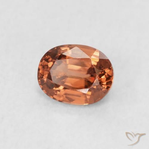 Zircon Medium Dark-Orange naturelle ovale, 0.62 ct, VVS