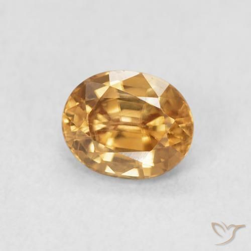 Zircon Pêche doré naturelle ovale, 1.09 ct, VS